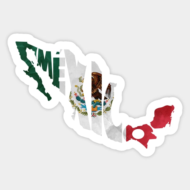 Mexico Typo Map Sticker by inspirowl